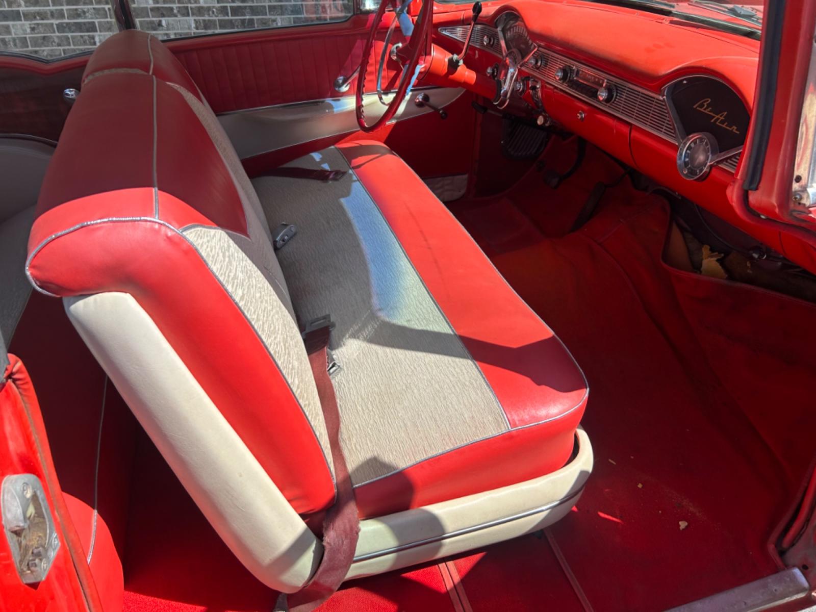 1956 Red Chevrolet Bel Air (C56F032989) , located at 1687 Business 35 S, New Braunfels, TX, 78130, (830) 625-7159, 29.655487, -98.051491 - Photo #7